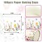 100-Pack Wildflower Cupcake Liners – Colorful Flower & Butterfly Baking Cups, Scalloped Edge Paper Muffin Cases for Birthday, Dessert, and Party Decorations